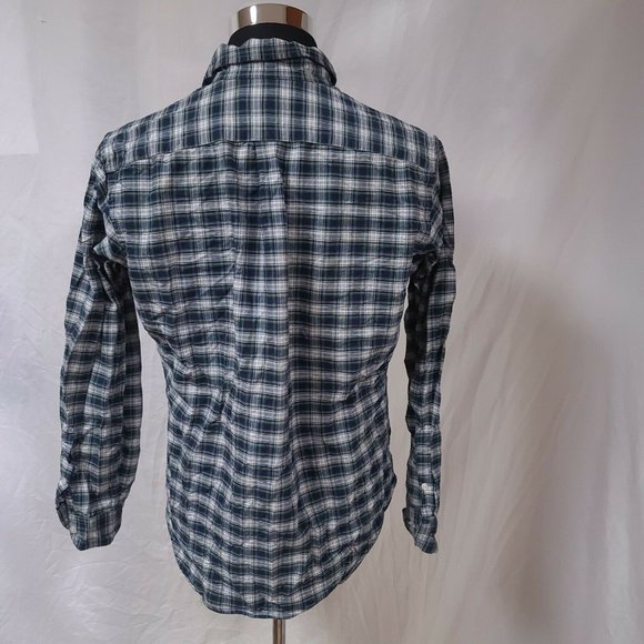 RALPH LAUREN Mens Medium Green Blue Plaid Classic Fit Long Sleeve Button Shirt - Picture 6 of 10